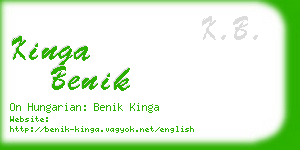 kinga benik business card